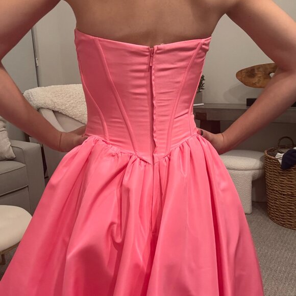 Pink Sherri Hill High-low Bubble Dress - Picture 4 of 6